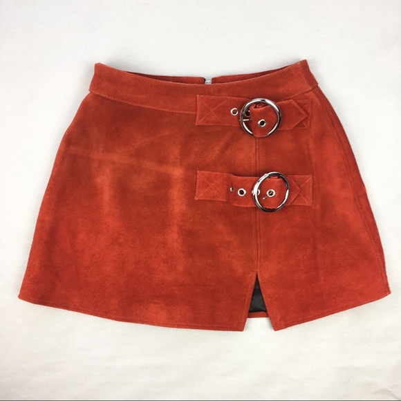understated suede mini skirt